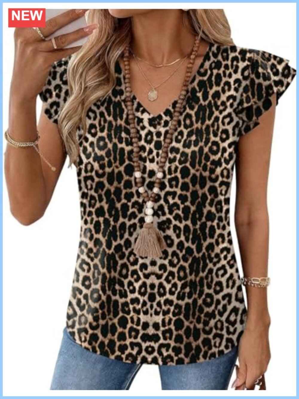 Womens V Neck Ruffle Sleeve Tank Top Slim Fit Sleeveless Blouse